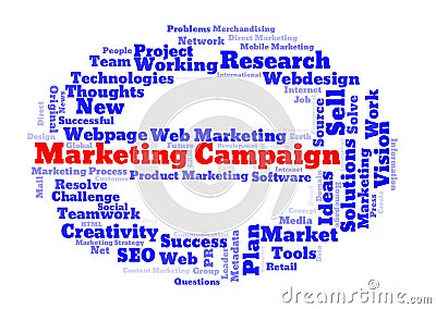 Marketing campaign word cloud Stock Photo