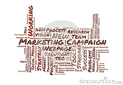 Marketing campaign word cloud Stock Photo
