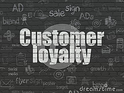 Marketing concept: Customer Loyalty on wall background Stock Photo