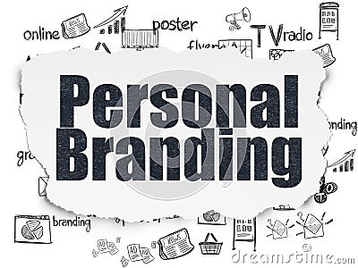 Marketing concept: Personal Branding on Torn Paper background Stock Photo