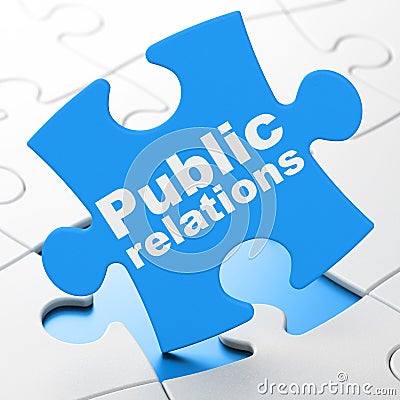 Marketing concept: Public Relations on puzzle background Stock Photo