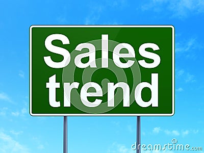 Marketing concept: Sales Trend on road sign background Stock Photo