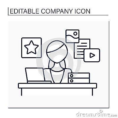 Marketing department line icon Vector Illustration