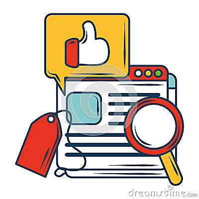 Marketing and digital commerce analysis design Vector Illustration