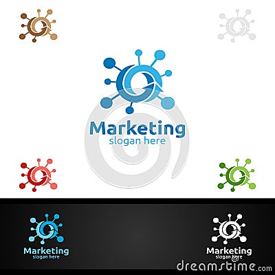 Digital Marketing Financial Advisors Logo Vector Illustration