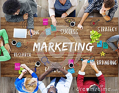 Marketing Ideas Share Research Planning Concept Stock Photo