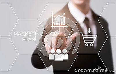 Marketing Plan Business Advertising Strategy Promotion concept Stock Photo