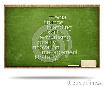 Marketing puzzle word on blackboard Stock Photo