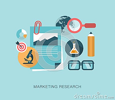 Marketing research concept illustration Vector Illustration
