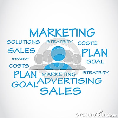 Marketing Sales Word Cloud Vector Illustration