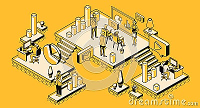 Marketing strategy, financial analytic company Vector Illustration