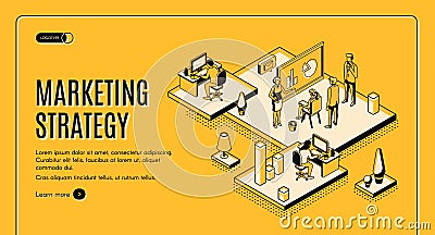 Marketing strategy, financial analytic company Vector Illustration
