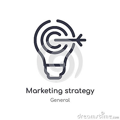 marketing strategy outline icon. isolated line vector illustration from general collection. editable thin stroke marketing Vector Illustration