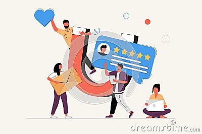 Marketing Team Work Set. Alert Advertising, Propaganda, Speech Bubbles and Social Media Icons. Public Relations Vector Illustration