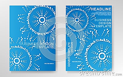 MARKETING VECTOR: Blue with dotted round design for company business presentation Vector Illustration