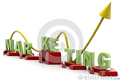 Marketing word and arrow Stock Photo