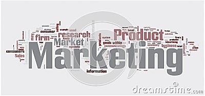 Marketing word cloud Cartoon Illustration