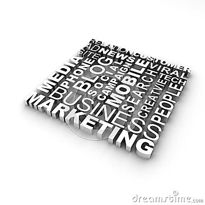 Marketing Word Cloud Stock Photo