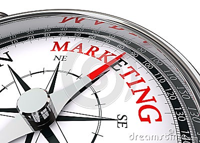 Marketing word on conceptual compass Stock Photo