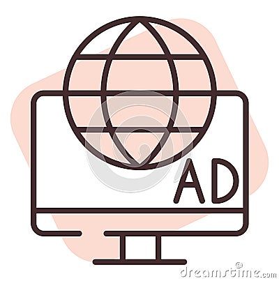 Marketing worldwide marketing, Icon Vector Illustration