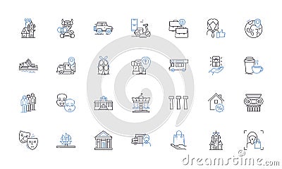 Marketplace line icons collection. Exchange, Platform, Sales, Trade, Marketplace, Merchant, Auction vector and linear Vector Illustration