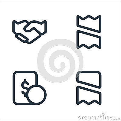 Marketplace line icons. linear set. quality vector line set such as receipt, money, receipt Vector Illustration