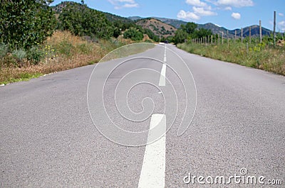 Marking on asphalt Stock Photo