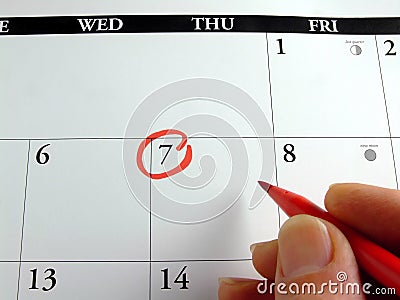 Marking the Calendar Stock Photo