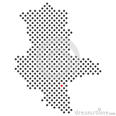 Marking of city Halle (Saale) in Germany on dotted map of federal State Sachsen-Anhalt Stock Photo