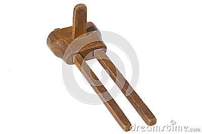 Old woodworking marking gauge tool. Isolated on a white background Stock Photo