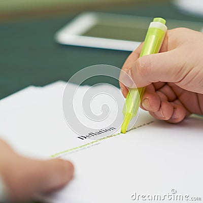 Marking words in a deflation definition Stock Photo