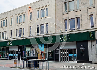 Marks and Spencer store on Mostyn Street Editorial Stock Photo