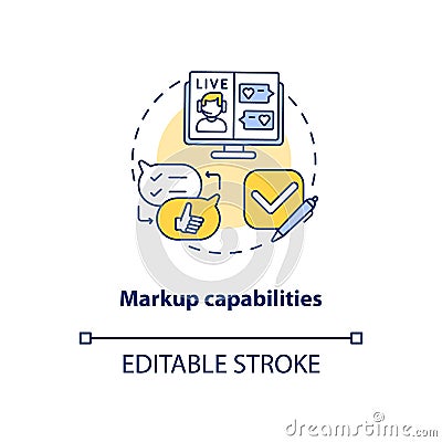 Markup capabilities concept icon Vector Illustration