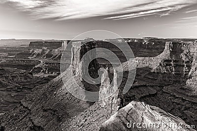 Marlboro Point Canyonlands Sunrise Black and White Stock Photo