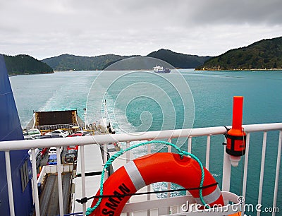 Marlborough Sounds, Cook Strait Ferry, New Zealand Editorial Stock Photo