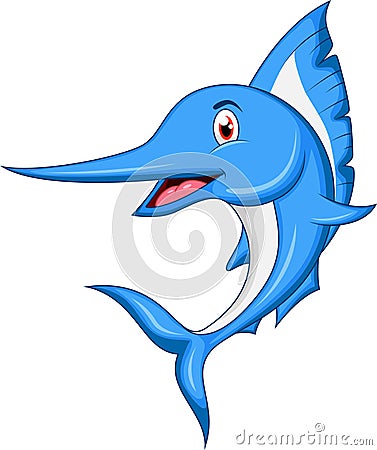 Marlin fish cartoon Vector Illustration