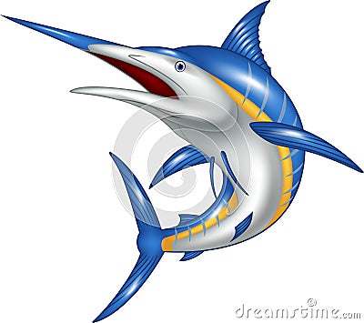 Marlin fish cartoon Vector Illustration