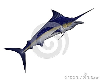 Marlin fish jump - 3D render Stock Photo