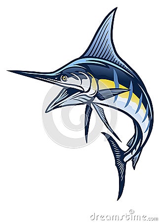 Marlin fish mascot Vector Illustration