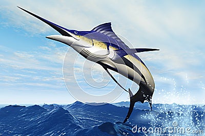 Marlin Jump Stock Photo