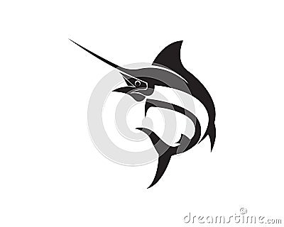Marlin jump fish logo and symbols icon Vector Illustration
