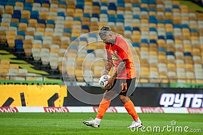 Marlos football player in action during the football match of UPL Shakhtar - Kolos Editorial Stock Photo