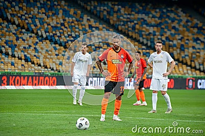 Marlos football player in action during the football match of UPL Shakhtar - Kolos Editorial Stock Photo