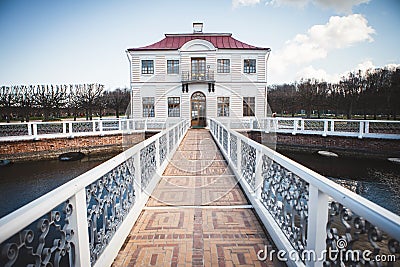 The Marly Palace in the lower Park of Peterhof Editorial Stock Photo