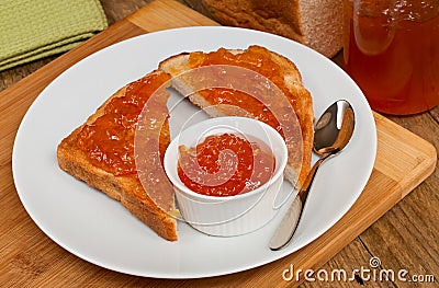 Marmalade on toast Stock Photo