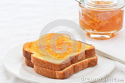 Marmalade on toast Stock Photo