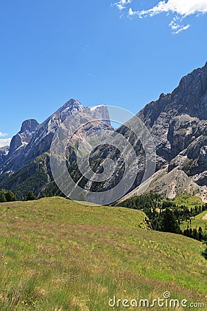 Marmolada from Ciampac, Canazei Stock Photo