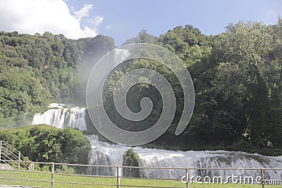 Marmore Waterfall, italian waterdall created by the ancient Roman Stock Photo