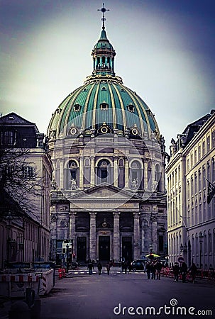 Marmorkirken baroque church In Copenhagen Stock Photo