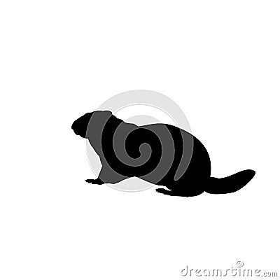Marmot Groundhog silhouette animal mammals Stock Photo